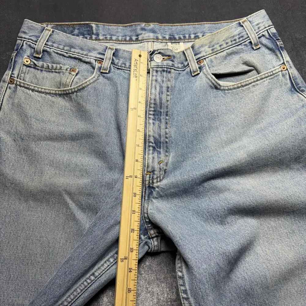Levis 550 Jeans Mens 38x34 Blue Light Wash Relaxed Tapered 100% Cotton Denim